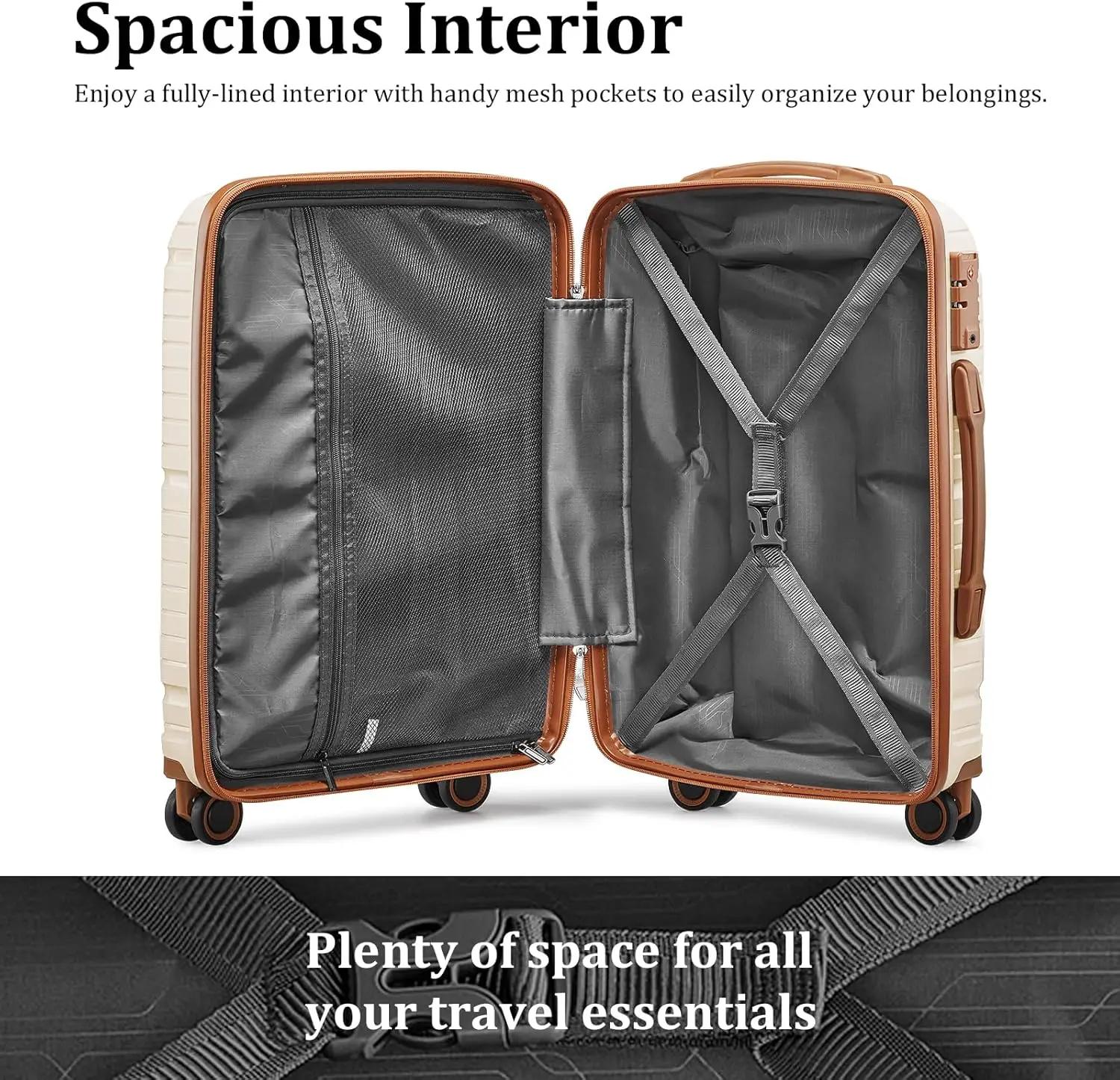 Ensembles de bagages légers et durables à coque rigide en PP, valise de voyage avec sac polochon et 
