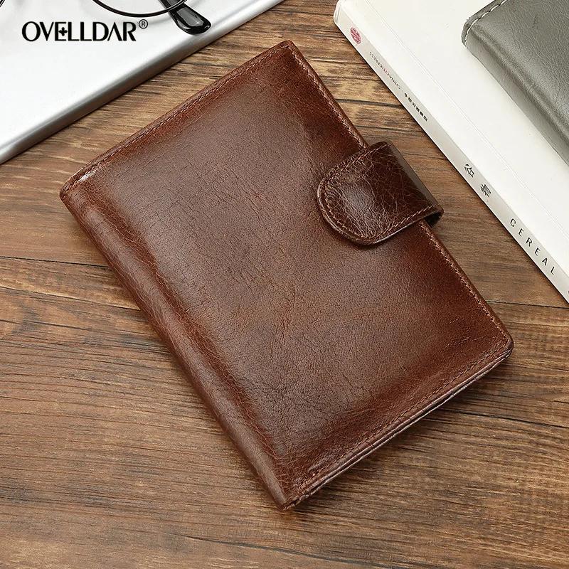Portefeuille rétro en cuir véritable pour hommes, nouveaux porte-cartes courts, couche supérieure en