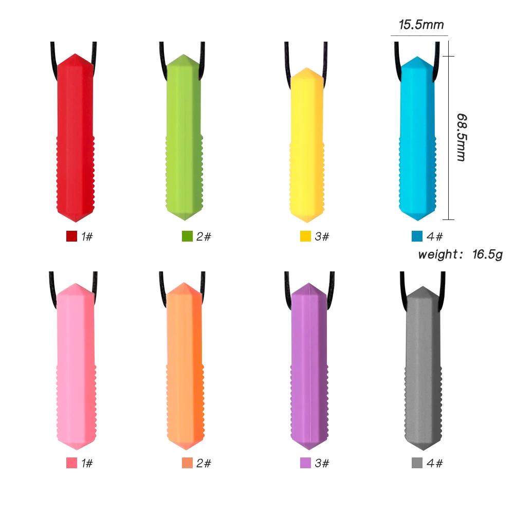 Anneau de dentition en Silicone pour enfants, 1 pièce, collier à mâcher, pendentif sensoriel à mâche