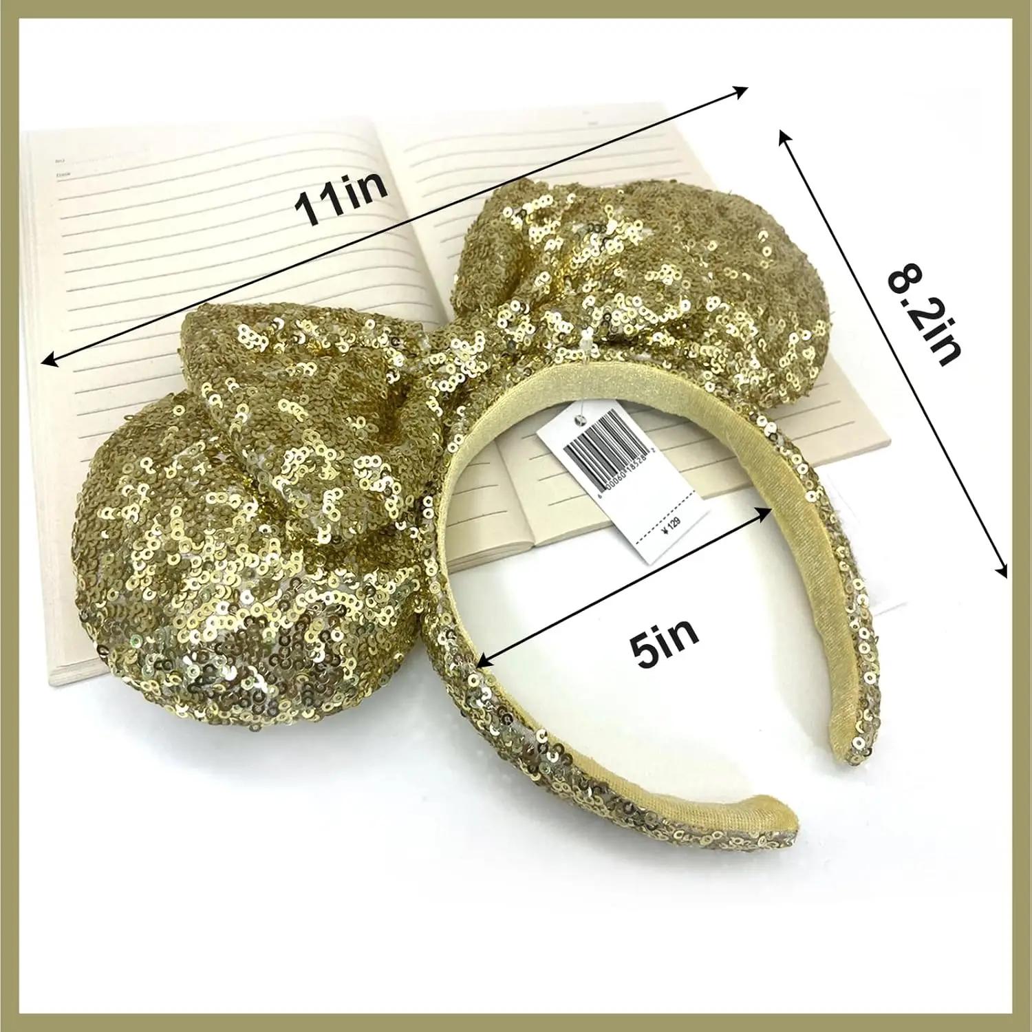 Mikcey souris oreille bandeaux arc paillettes bandeaux cheveux accessoires paillettes fête noël Hall