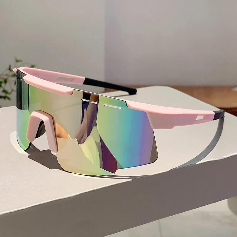 1/2 pièces mode monobloc Anti UV hommes lunettes en plein air marque miroir sport lunettes de soleil