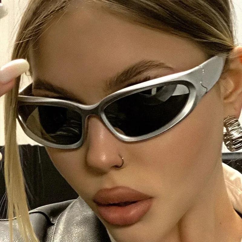 Lunettes de soleil vintage Y2K classiques style punk, pour femmes et hommes, de marque de luxe, lune