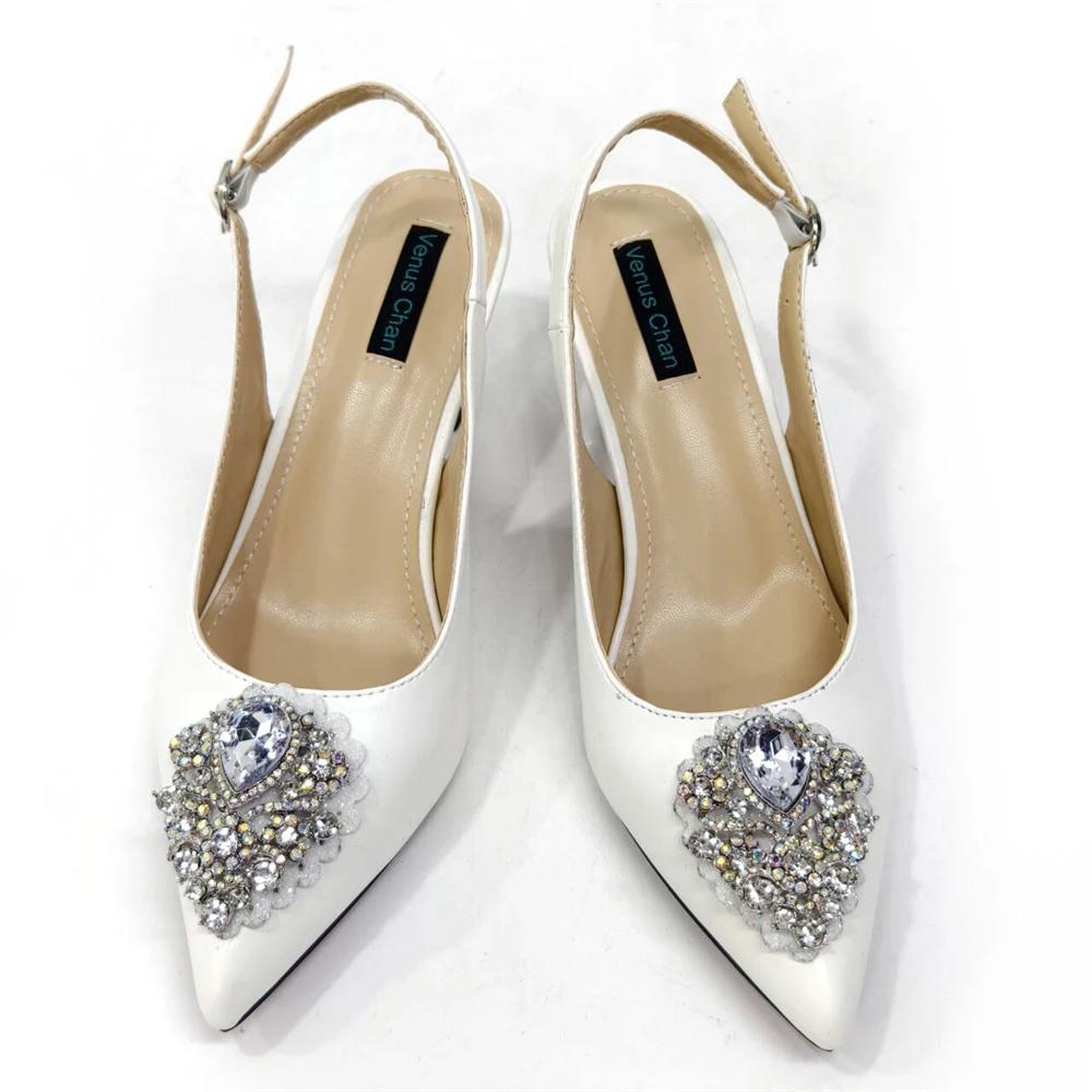Venus Chan-Chaussures de Mariage à Talons Hauts pour Femme, Parka Jolie tue, Strass de Documents Bla