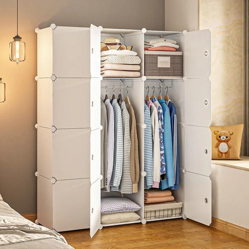 Armoires pliantes en plastique pour vêtements, armoires pliantes, commodes, cube, Psychde rangement,