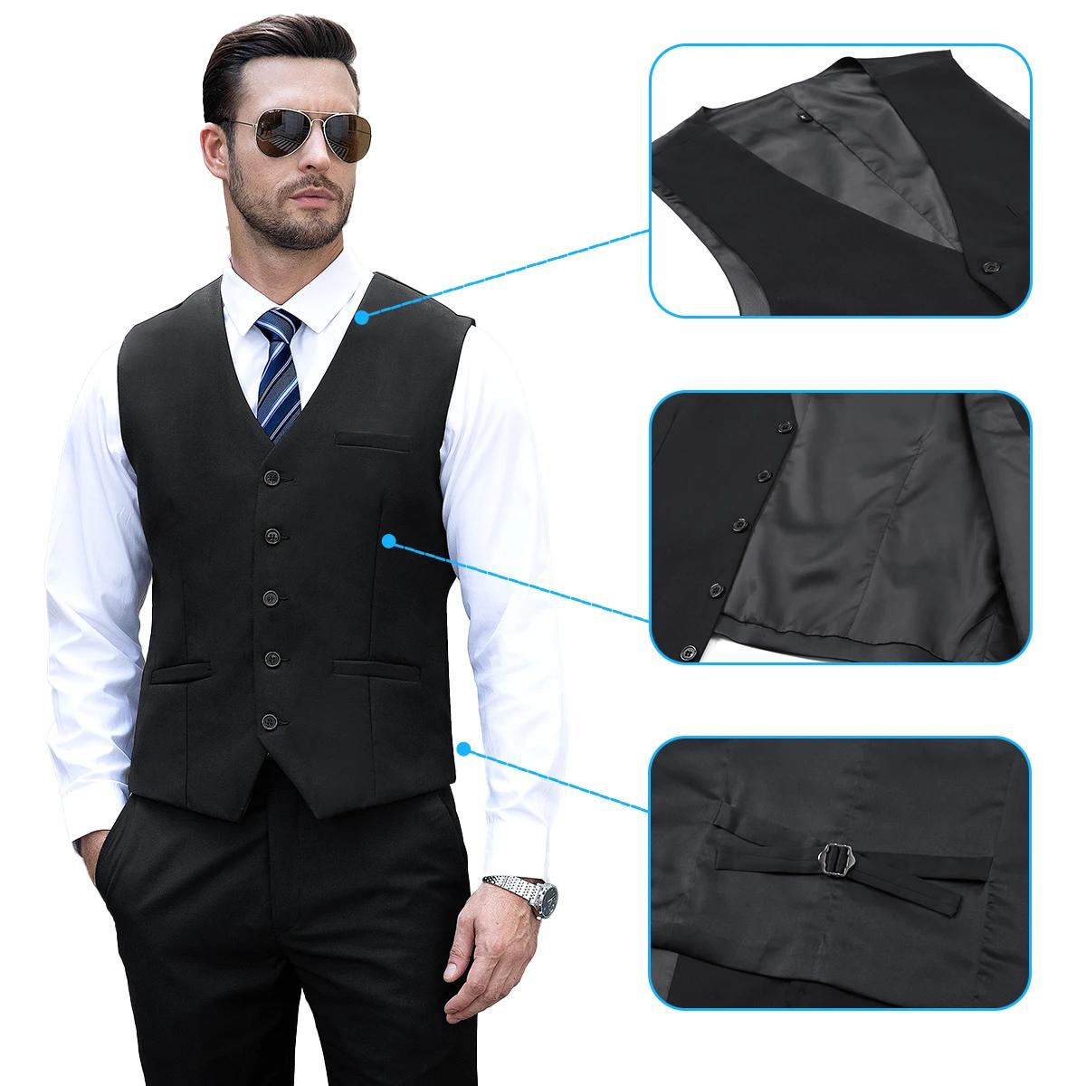 Gilet pour hommes, mariage, cérémonie d'église de pâques, gilet noir, Banquet, bureau, affaires, dîn