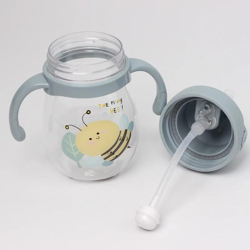 Tasse d'eau en paille pour bébé, mignonne, Anti-étouffement, pour enfants de la maternelle, avec bou