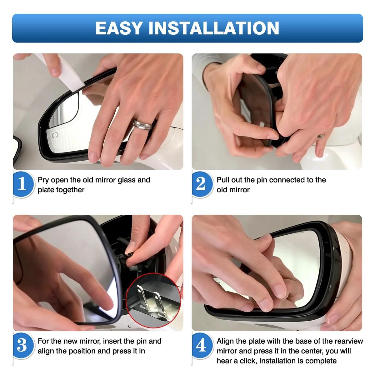 1 pièce de rechange pour rétroviseur chauffant latéral de voiture Ford Fusion 2013-2020, lentille de