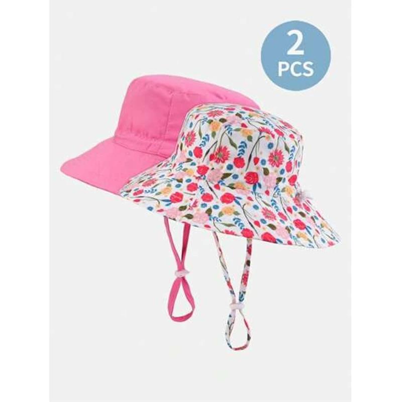 Nouveaux chapeaux et casquettes pour enfants 2025 – Deux casquettes solaires imprimées réglables, re