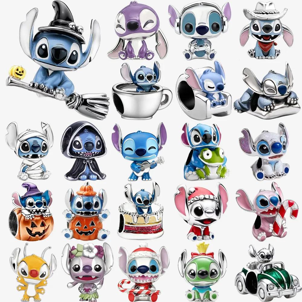 Breloques pendantes Stitch & Angel en argent sterling 925, Sulley Mickey & Minnie Zootopia, compatib