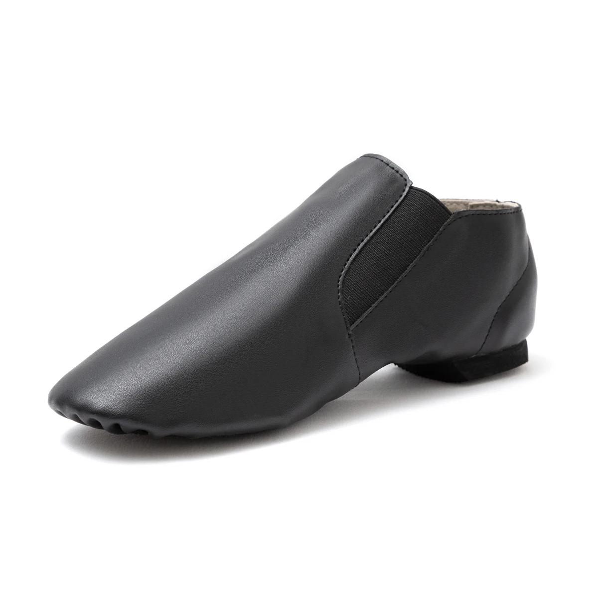 Dynadans Chaussures de jazz en cuir PU Chaussures de danse à enfiler pour enfants et adultes avec él