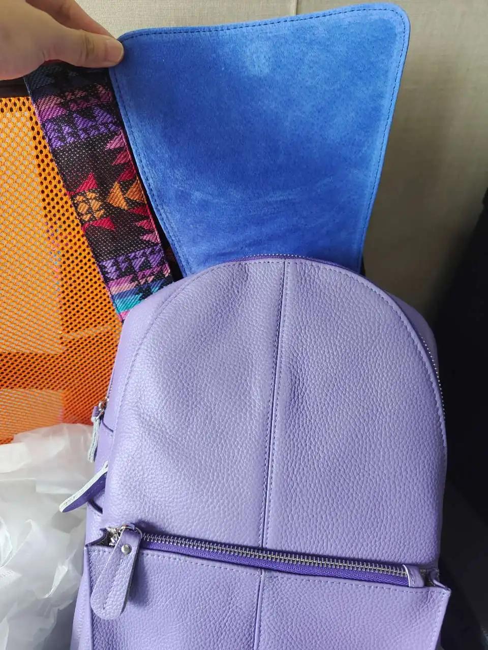 Zency Fashion – sac à dos en cuir violet de haute qualité pour femmes, avec de nombreux compartiment