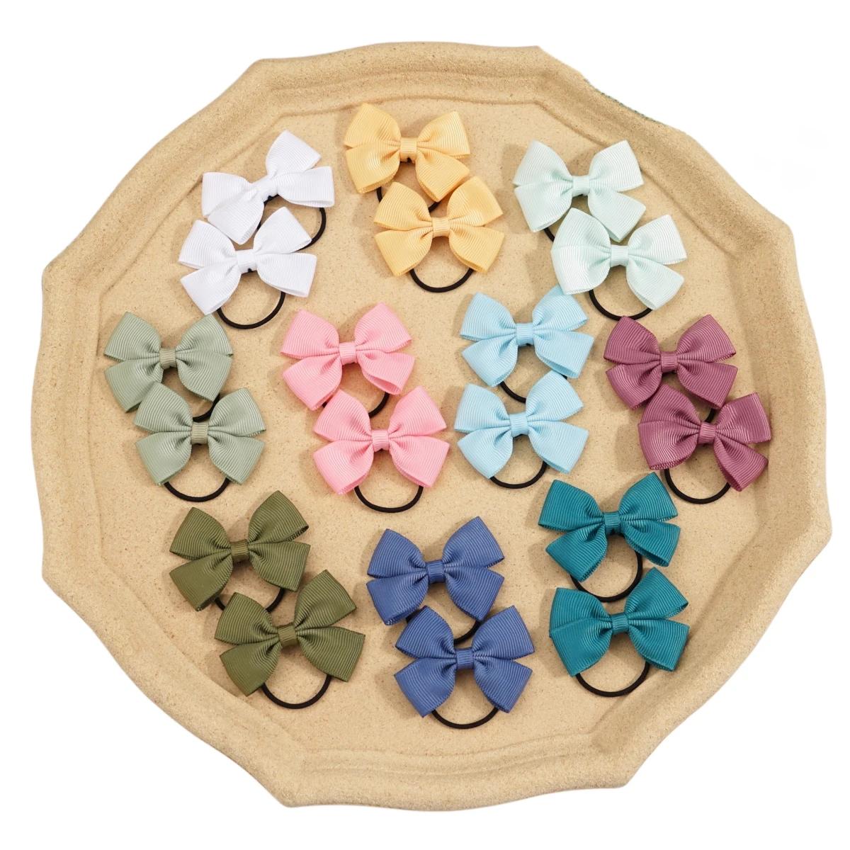20/40/50 pièces de nœuds pour cheveux en ruban gros-grain de 2 pouces, élastiques à cheveux, attache