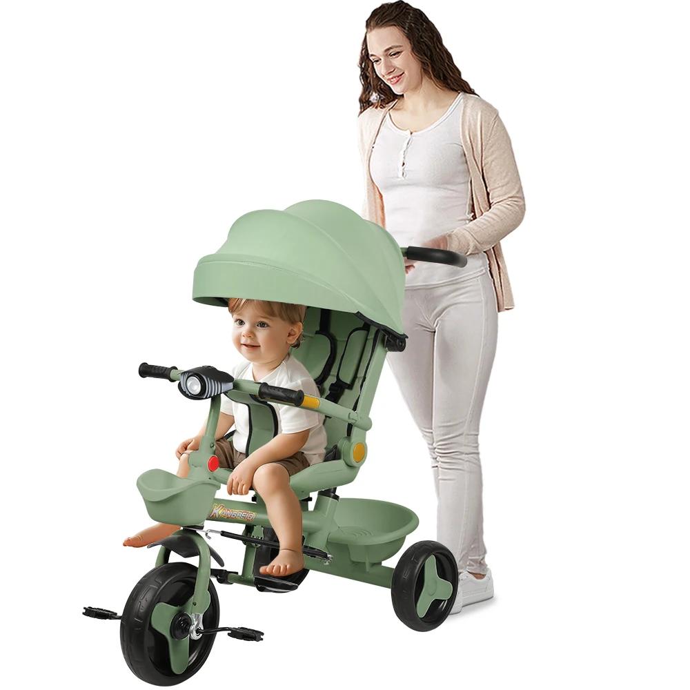 Tricycle multifonctionnel pour bébé - Pliable et portable - Siège respirant - Convient aux enfants d