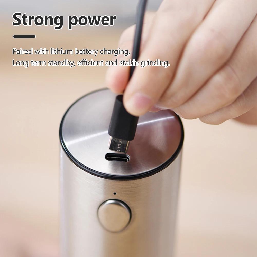 Moulin à poivre électrique en acier inoxydable, moulin à sel et à poivre, Rechargeable par USB, gros