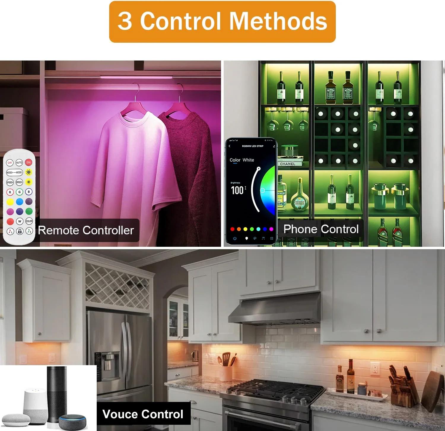 DC12V 30CM LED lumières armoire éclairage Tuya Wifi intelligent 5050 RGB lampe à intensité variable 