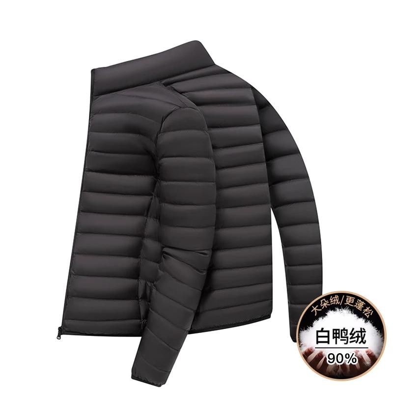 Doudoune légère à col montant pour homme, manteau chaud et à la mode, en duvet de canard blanc 90, a