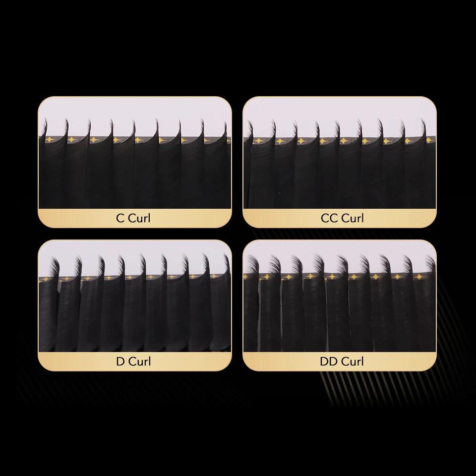 Lashprofessor 10 plateaux/lot fournitures de cils classiques en gros naturel doux mat noir individue