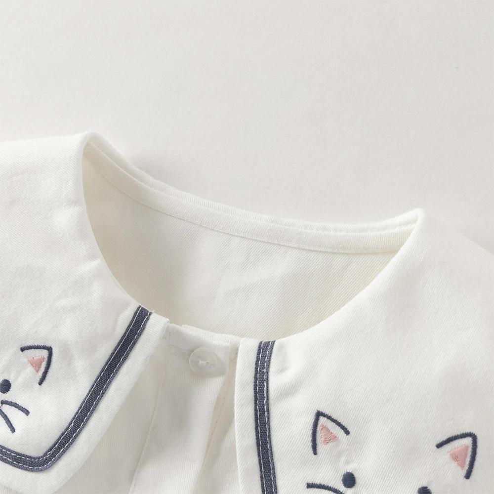 Ensemble deux pièces Dave Bella pour bébé : haut blanc doux et pantalon élastique – Collection Print