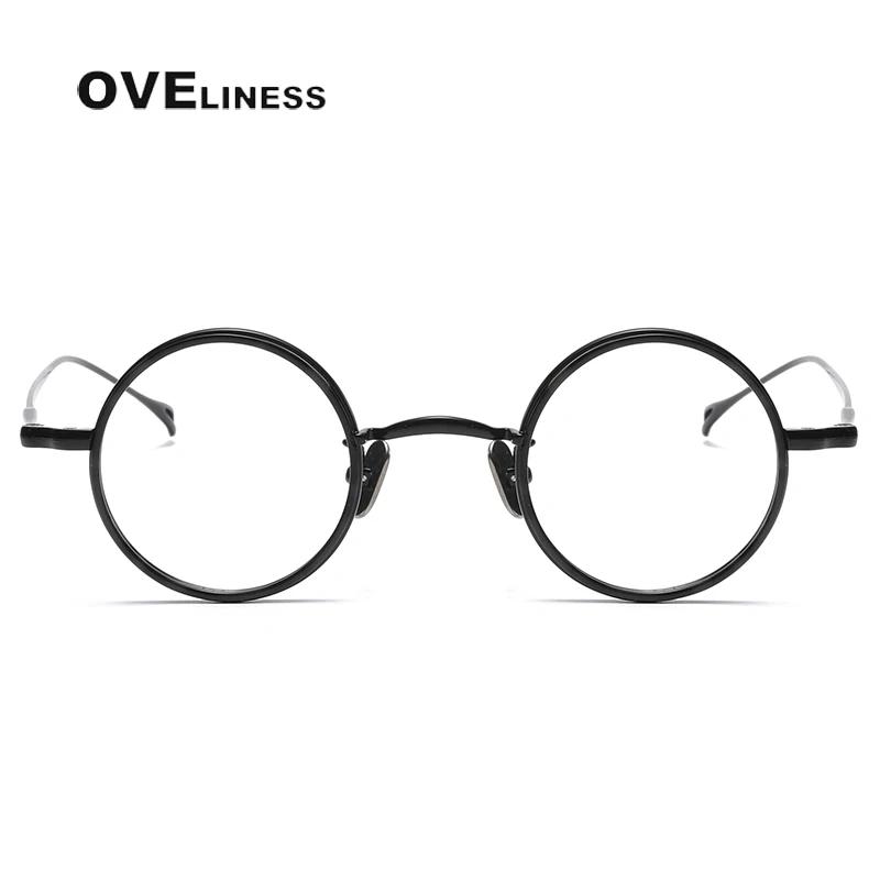 Monture de lunettes en titane pur hommes Vintage rond nouvelle marque Design montures de lunettes fe