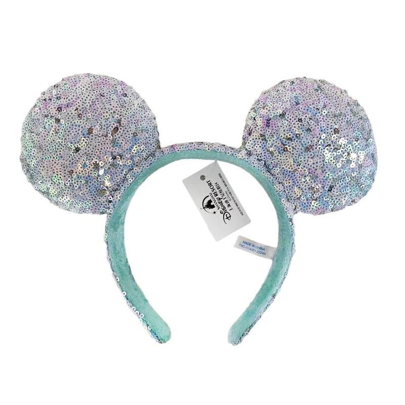 Bandeau d'oreille Disney Mickey Mouse, cerceau pour parc d'attractions, écailles de poisson, maille 