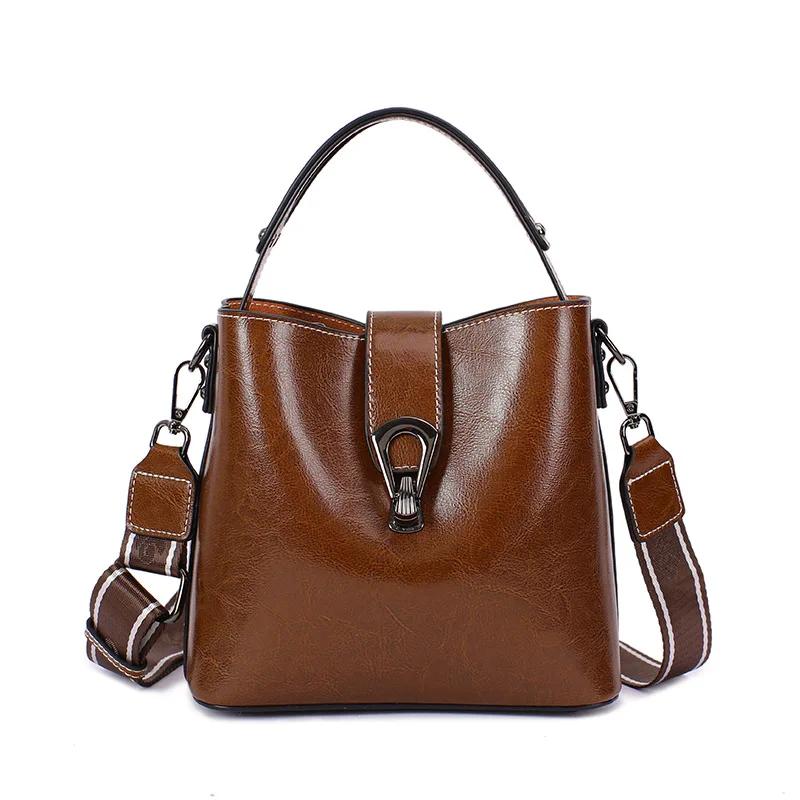 Sac à main polyvalent en cuir de vache véritable pour femmes, sacoche à épaule simple, décontracté, 
