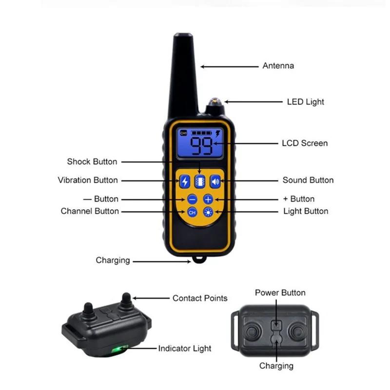 Collier Électrique Anti-Aboiement pour Chien, Étanche, avec Télécommande, Rechargeable, Dispositif d