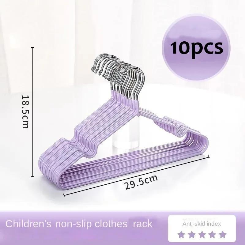 Cintres en métal avec revêtement en caoutchouc non ald pour bébé, vêtements pour enfants, organisati