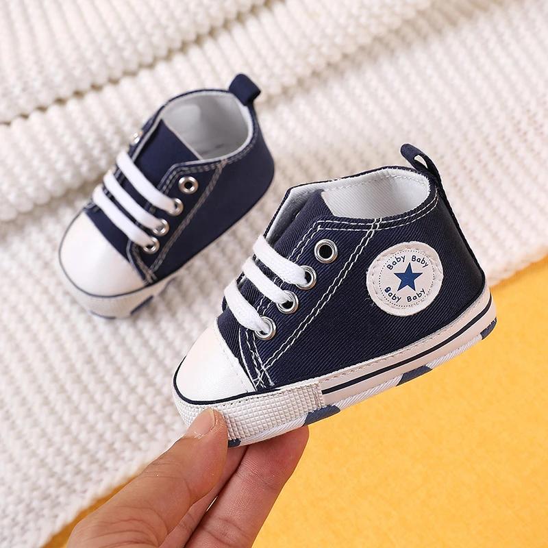 0-18 mois bébé toile classique chaussures de sport nouveau-né garçons et filles imprimé étoile premi