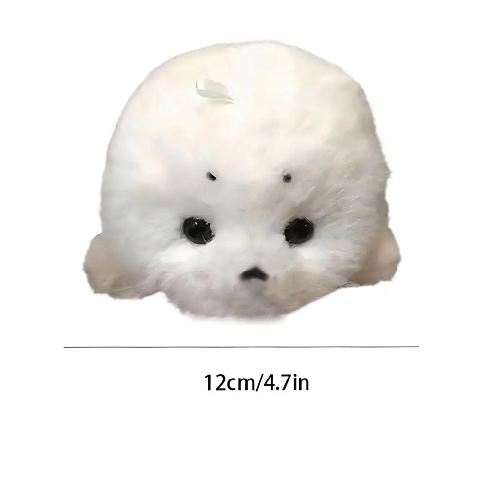 Porte-clés en peluche avec sceau gris doux, pendentif Animal en peluche, poupée en peluche à la mode