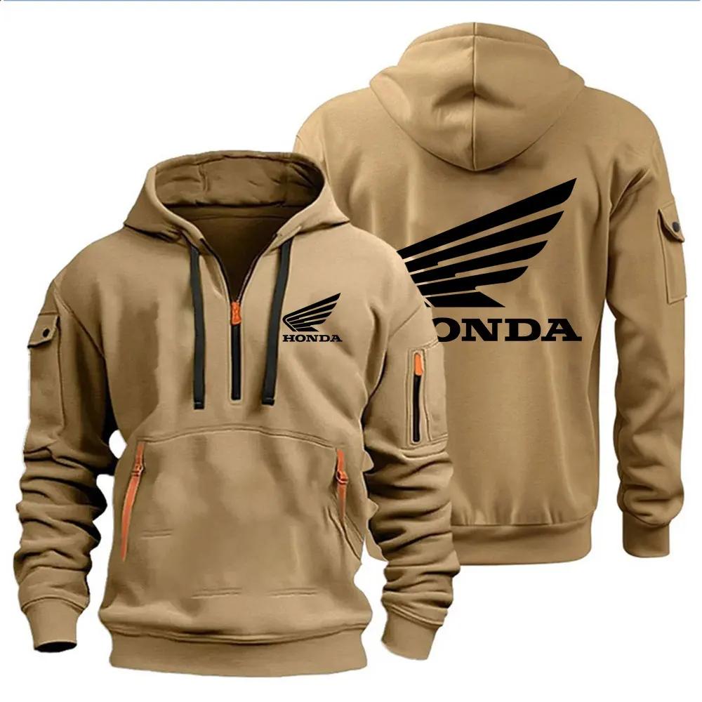 Vêtements pour hommes sweat à capuche veste de moto Honda Wing Logo imprimé sweat pull veste de mota