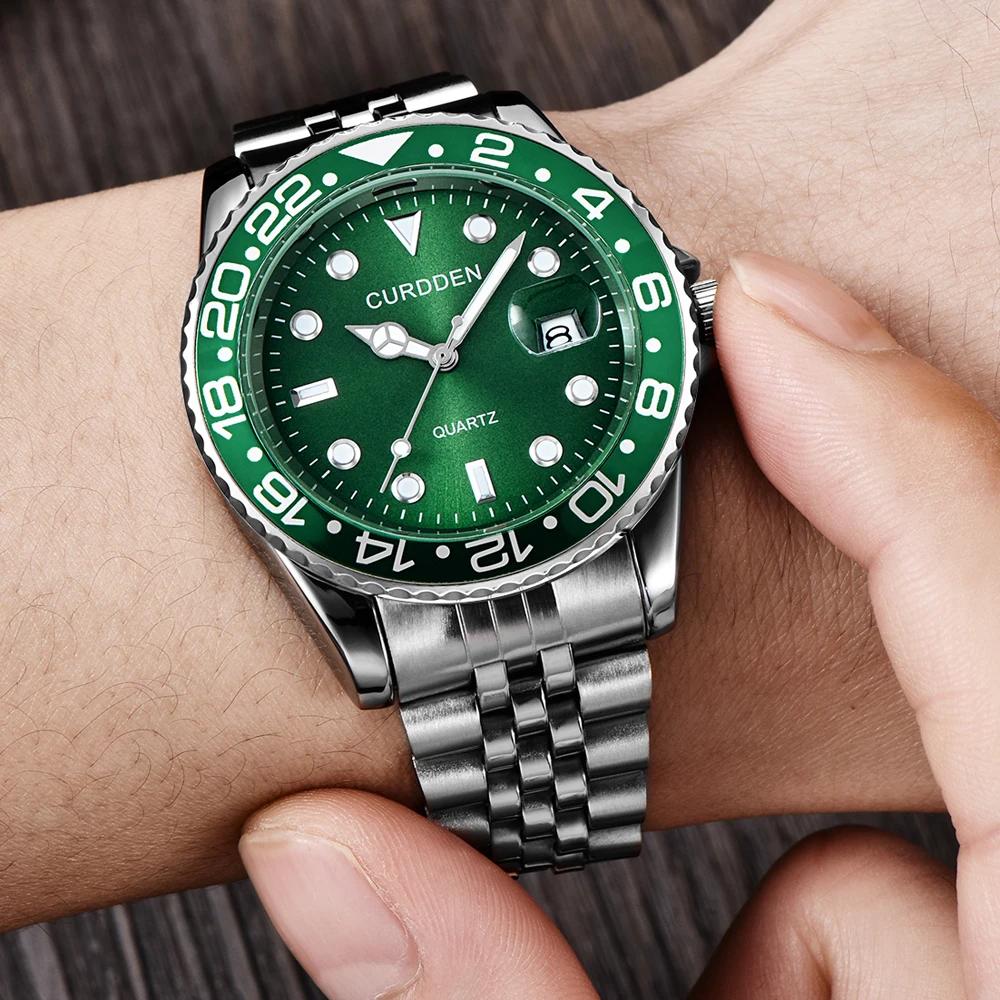 Hommes marque célèbre montres étudiants garçons mode bracelet en acier inoxydable calendrier décontr
