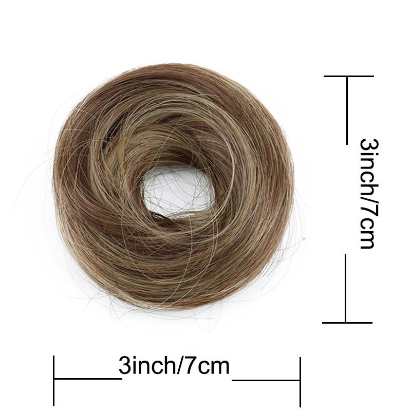 Chignon synthétique élastique désordonné pour femme, postiches, chouchou bouclé, bande de chignon, f