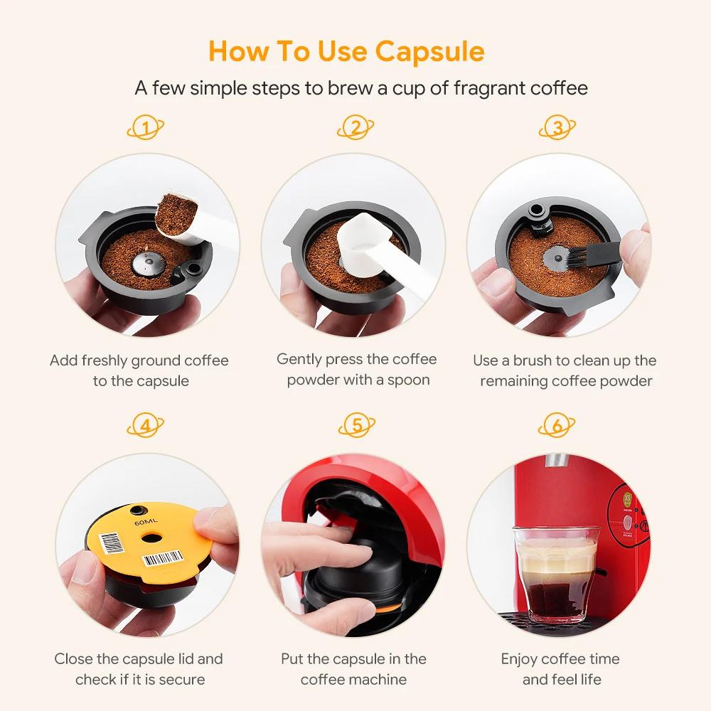 Capsules de café réutilisables TasHansen avec couvercle en silicone, dosette jetable, filtre quotidi