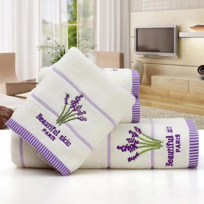 Serviette de bain brodée en coton de haute qualité, ensemble de draps doux pour les mains et le visa