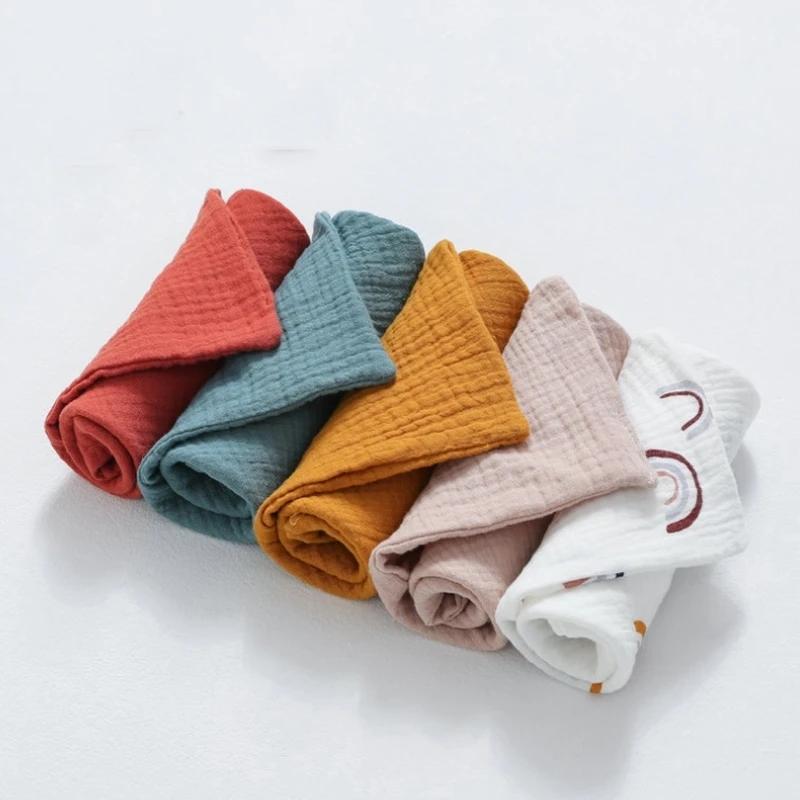 Lingettes carrées en coton pour bébé, 5 pièces, lingettes pour le visage, lavage des mains, mouchoir