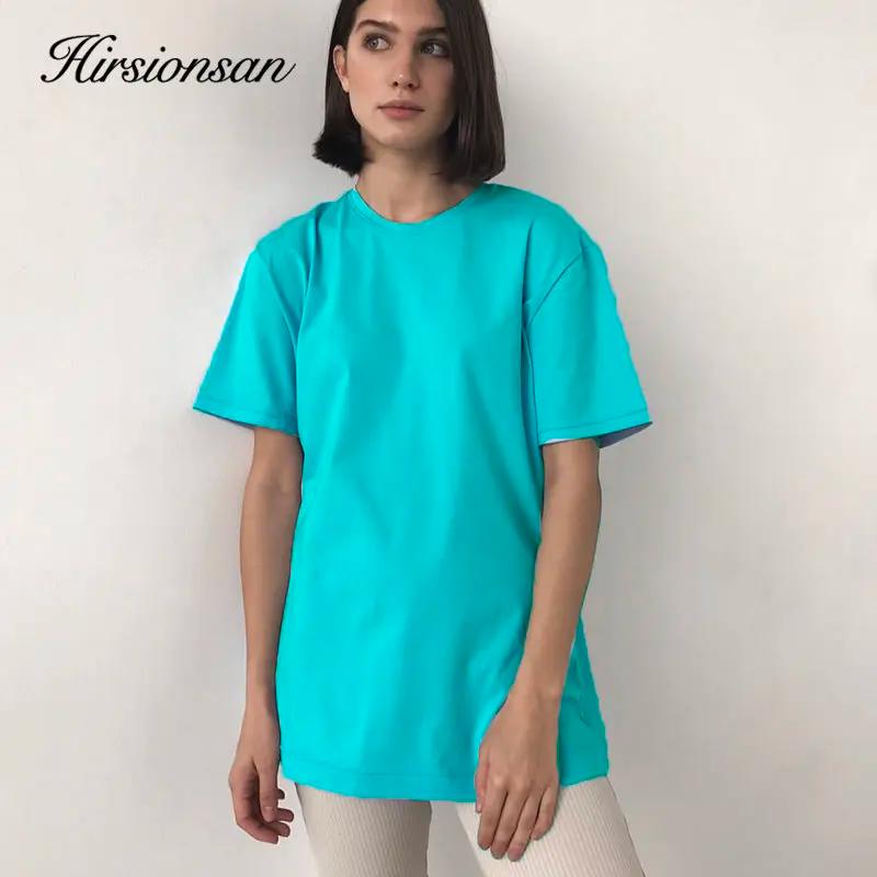 Hirsionsan-T-shirt décontracté à col rond pour homme et femme, 100% coton, 20 couleurs unies, été 20