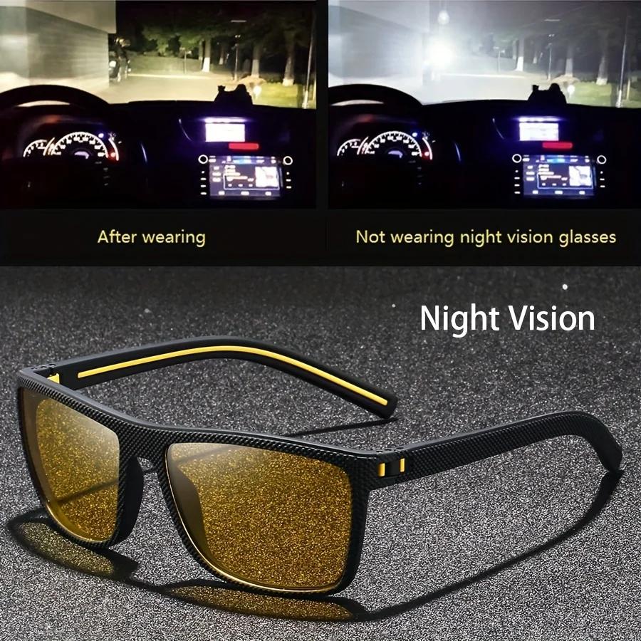 Lunettes Anti-éblouissement carrées jaunes pour Vision nocturne, pour hommes et femmes, pour la cond