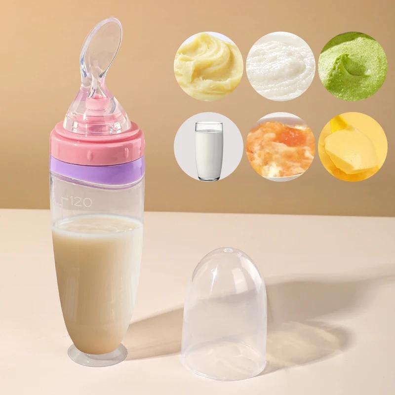 Mangeoire à presser en Silicone liquide pour bébé, 120 ml/4oz |   Distributeur de purée de fruits et