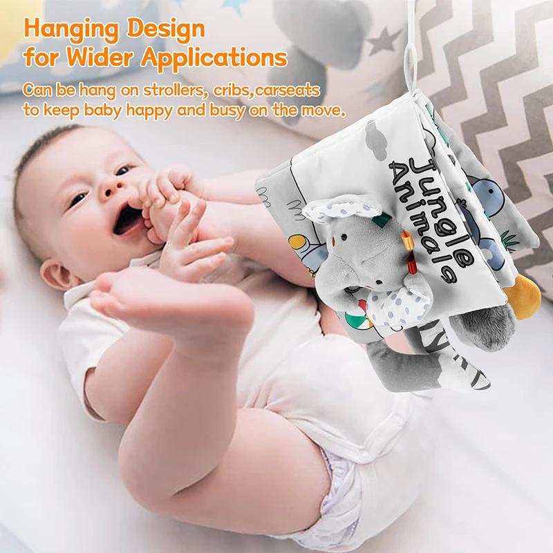 Livres doux pour bébé de 0 à 12 mois, toucher tactile 3D, livre en tissu à contraste élevé, jouets s