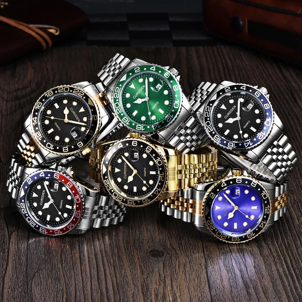 Hommes marque célèbre montres étudiants garçons mode bracelet en acier inoxydable calendrier décontr