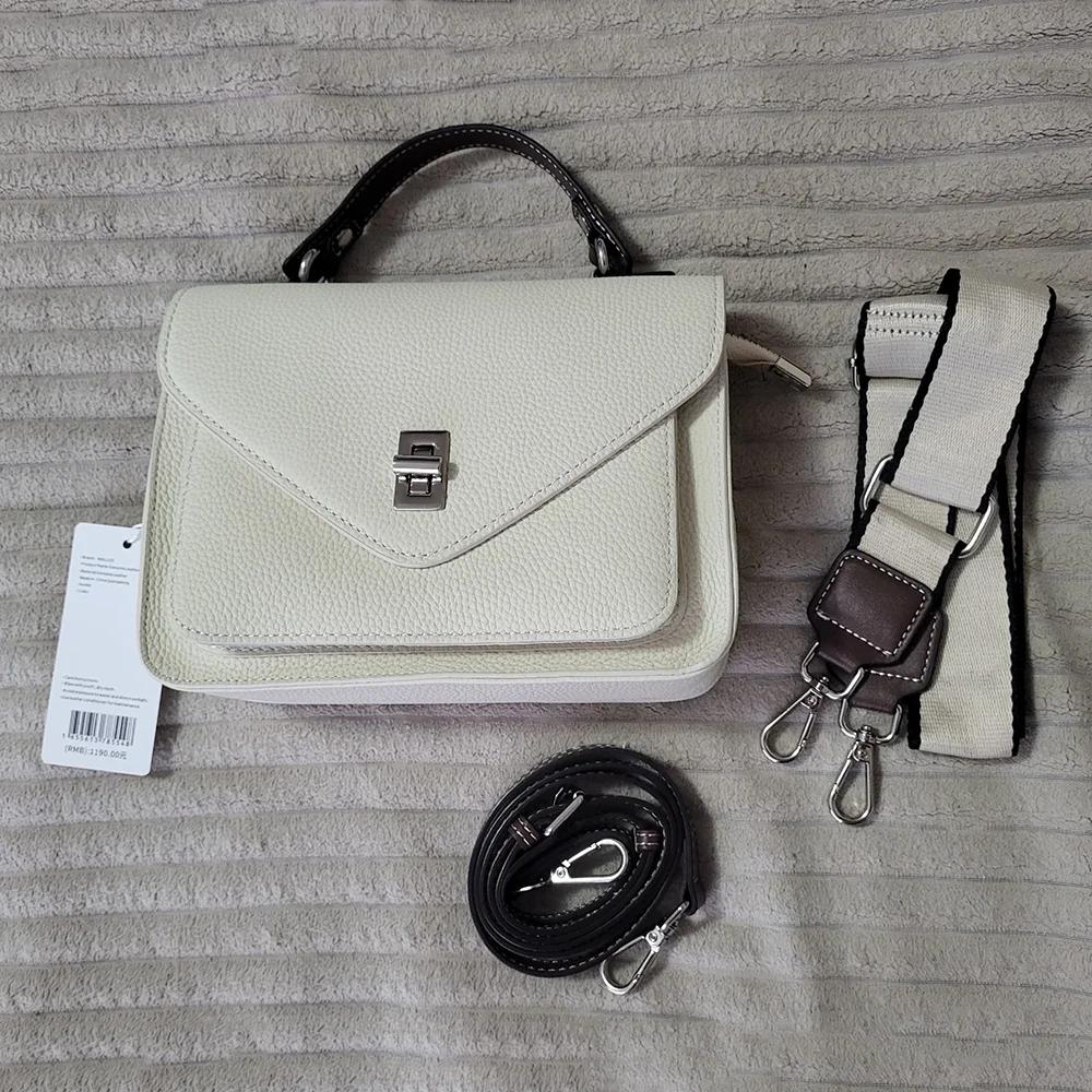 Femmes vache naturelle en cuir véritable sac à bandoulière femme grande capacité sac à bandoulière d