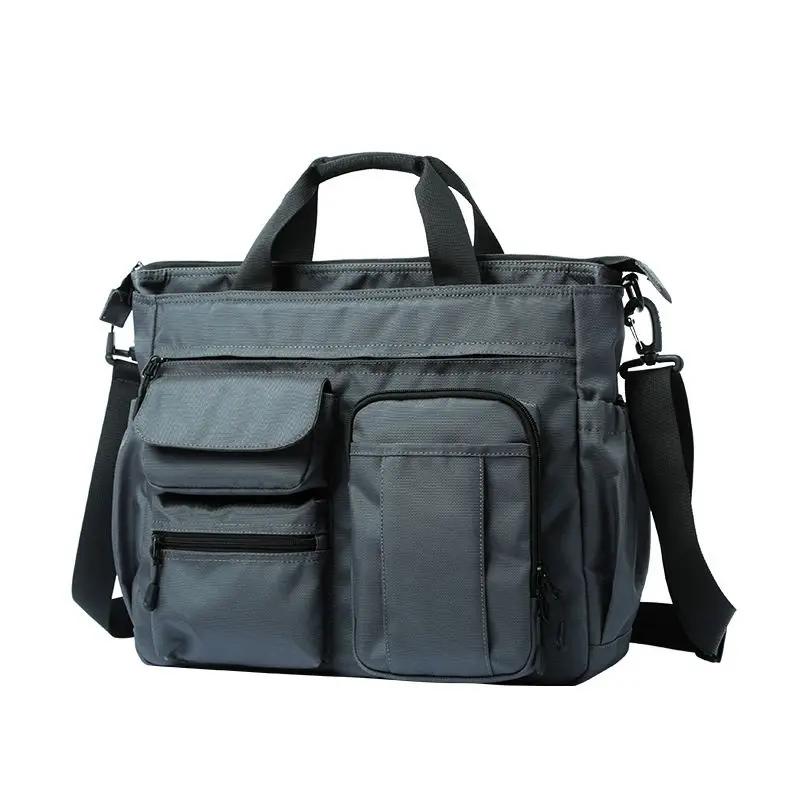 Sac à bandoulière étanche pour hommes, sacoche à 14 poches, sac à main de voyage Oxford, sacs de tra