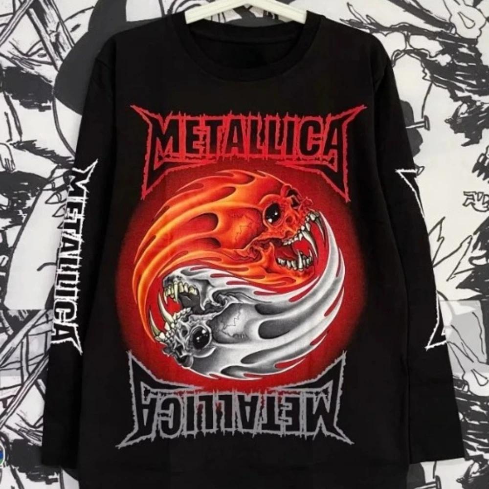 T-shirt rétro à manches longues pour hommes et femmes, imprimé en 3D, avec image de groupe de rock m