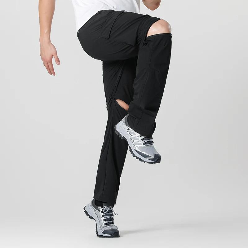 Pantalon convertible de randonnée cargo pour hommes, imperméable, séchage rapide, léger, fermeture é
