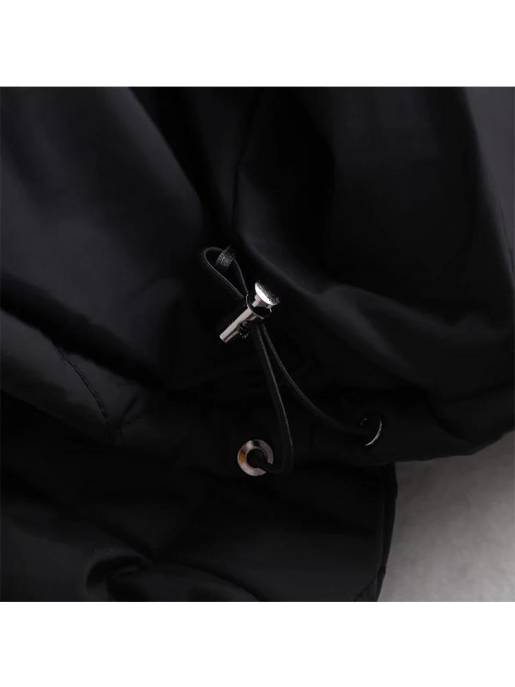 YENKYE – veste de vol matelassée surdimensionnée pour femme, manteau d'extérieur Vintage noir à manc