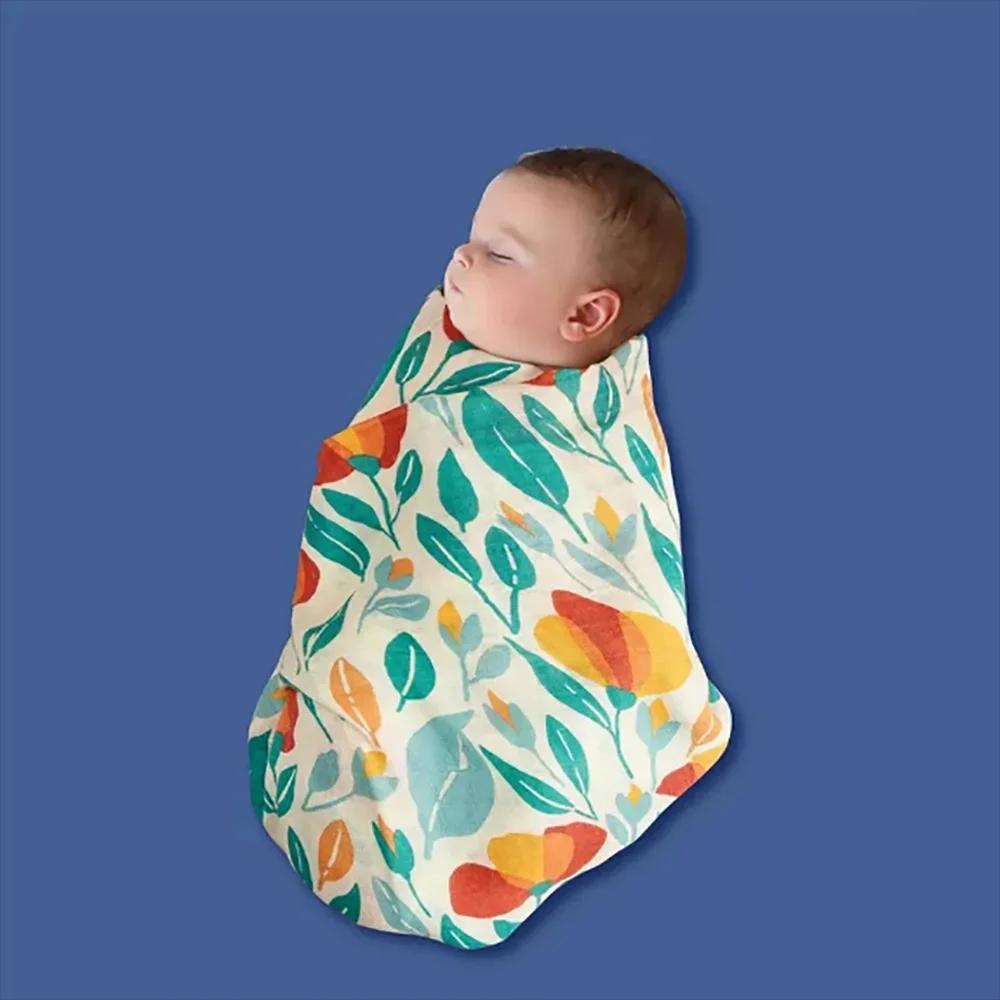 Couverture d'emmaillotage en mousseline pour bébé, serviette de bain douce pour nouveau-né, coton de