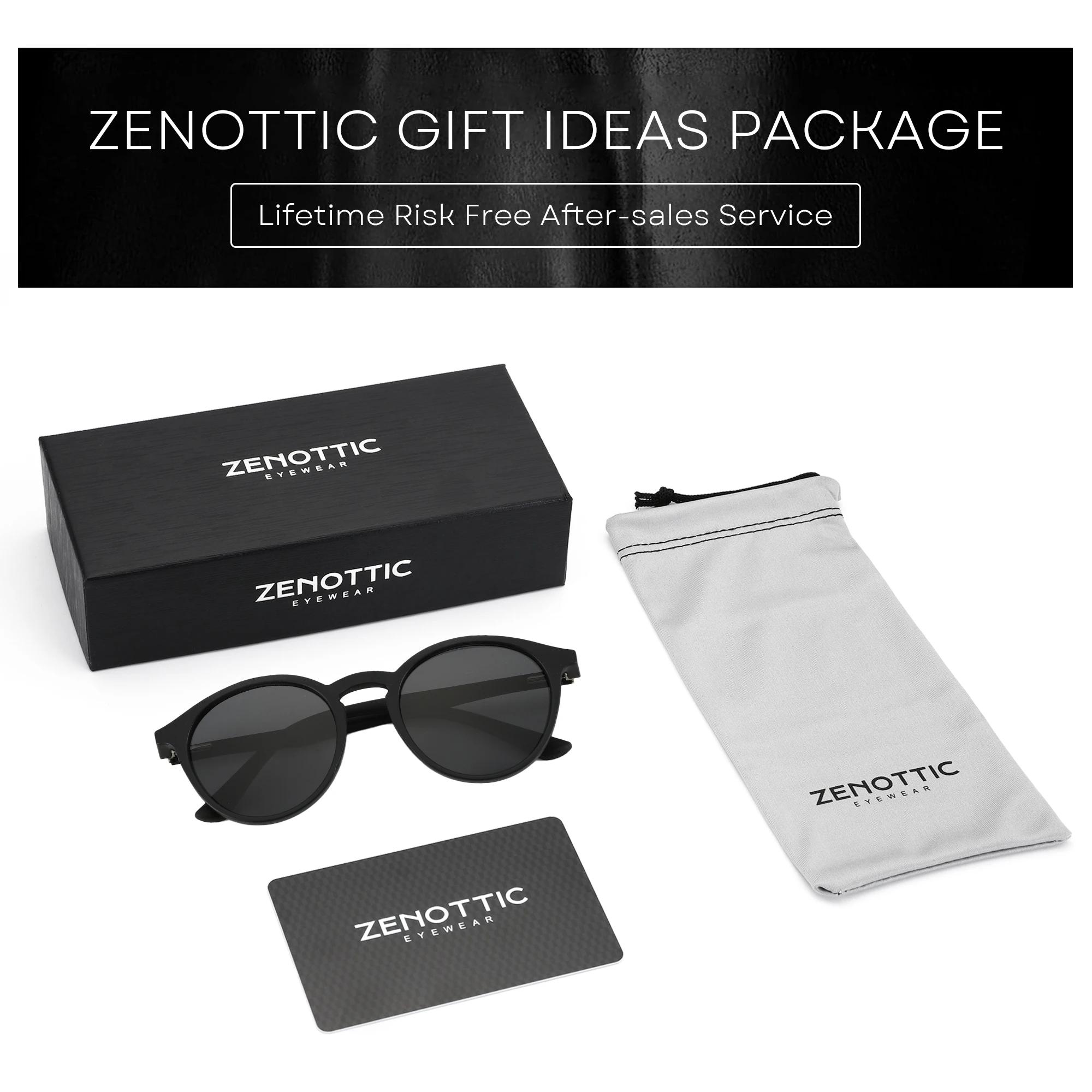 ZENOTTIC-Lunettes de soleil polarisées rétro pour hommes et femmes, monture ronde vintage, jambes en
