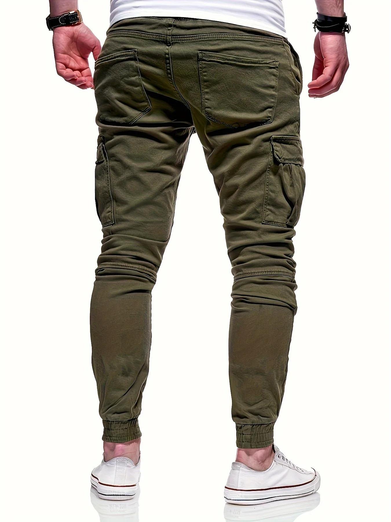 Pantalon de travail ample multi-poches avec cordon de serrage pour hommes, pantalon de travail pour 