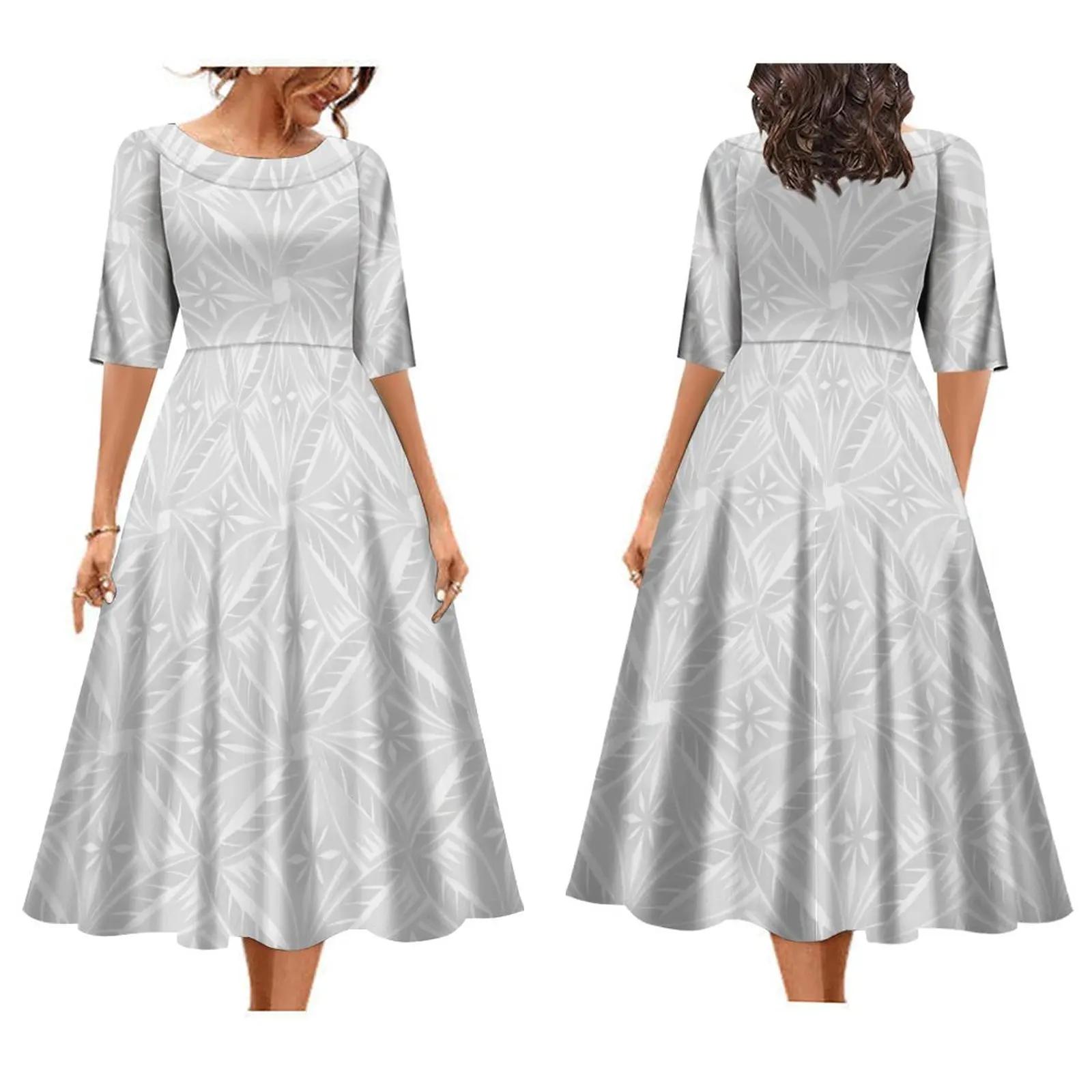 Robe mi-longue imprimée tribale, robe hawaïenne, robe éducative, cadeau de fête des mères personnali