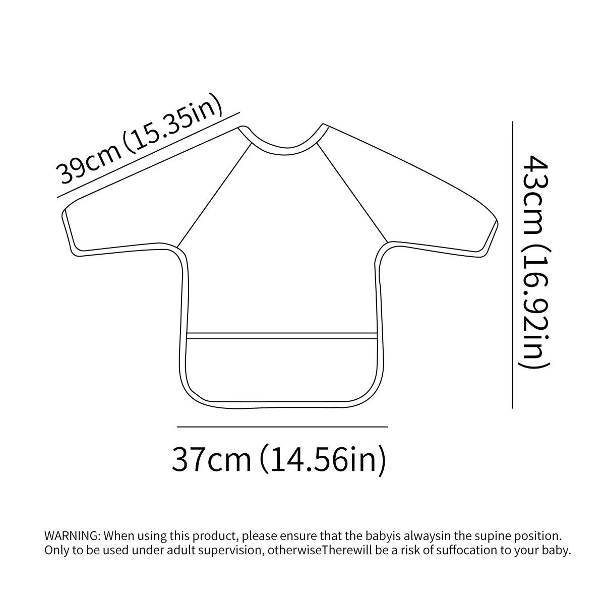 Elinfant 1PC bavoirs à manches longues, bavoirs d'alimentation imperméables, chiffon de rot lavable,